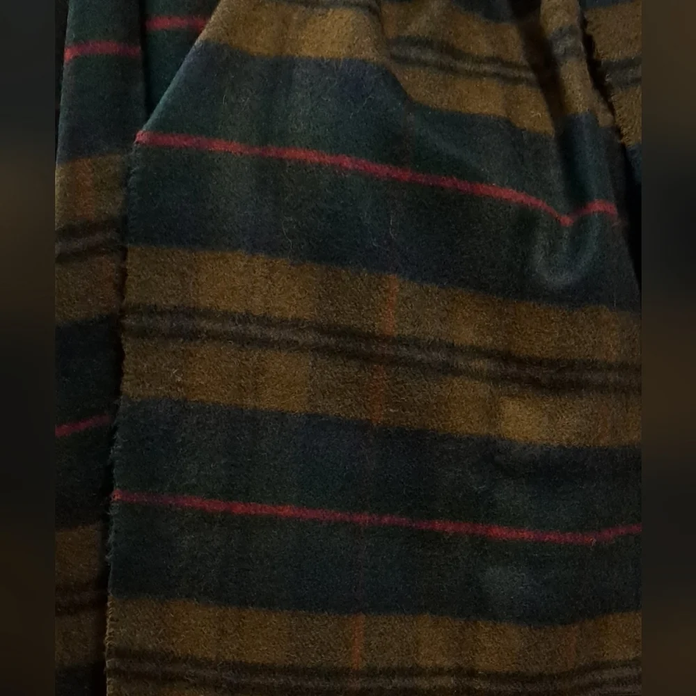 Vintage Dior Forest Green & Mocha Plaid Cashmaire Casual Unisex Scarf Wrap